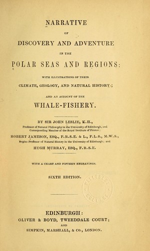 Cover for Narrative of discovery and adventure in the polar seas and regions with illustrations of their climate, geology, and natural history