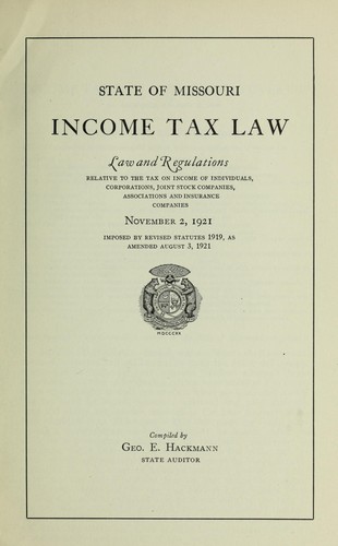 Cover for State of Missouri income tax law