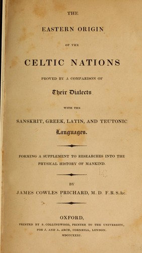 Cover for The eastern origin of the Celtic nations