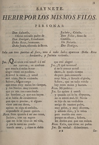 Cover for Saynete, intitulado herir por los mismos filos