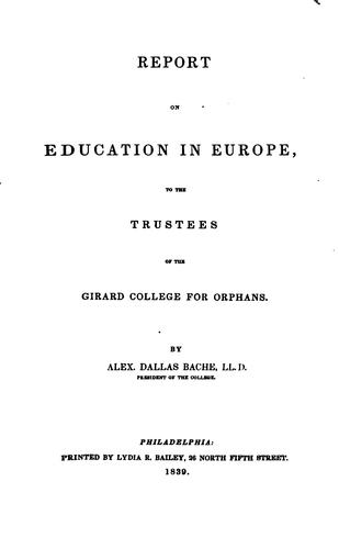 Cover for Report on education in Europe