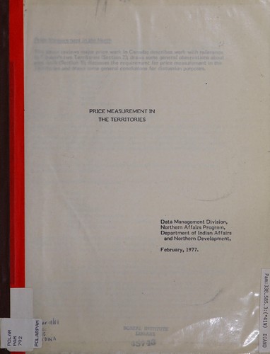 Cover for Price measurement in the Territories
