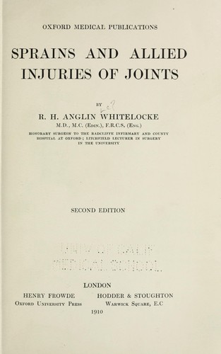 Cover for Sprains and allied injuries of joints
