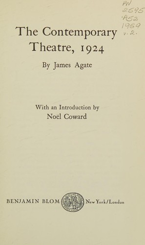 Cover for The contemporary theatre, 1924-1926.