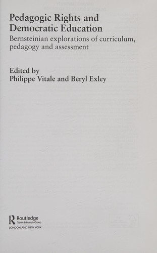 Cover for Pedagogic Rights and Democratic Education