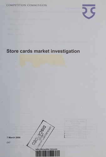Cover for Store cards market Investigation