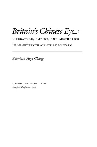Cover for Britain's Chinese eye