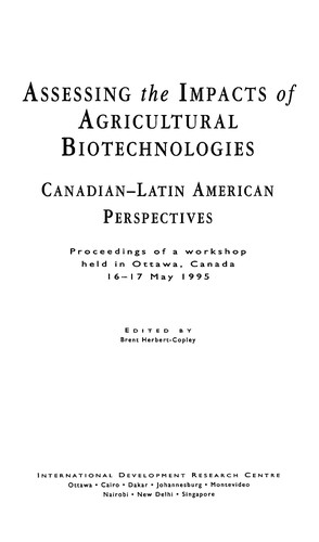 Cover for Assessing the Impacts of Agricultural Biotechnologies