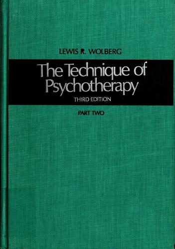 Cover for The technique of psychotherapy