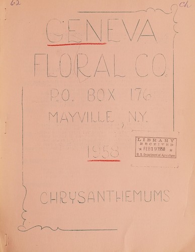 Cover for 1958 chrysanthemums