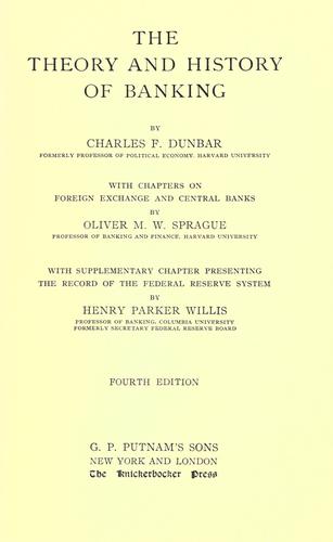 Cover for The theory and history of banking