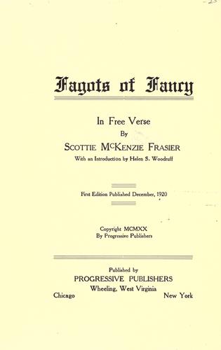 Cover for Fagots of fancy