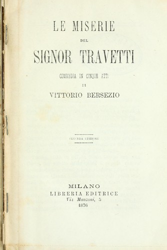 Cover for Le miserie del signor Travetti