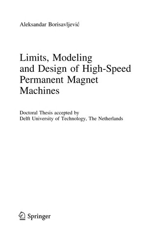 Cover for Limits, Modeling and Design of High-Speed Permanent Magnet Machines