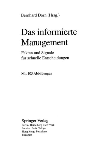 Cover for Das informierte Management