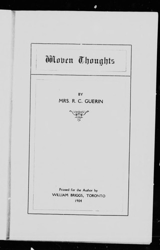 Cover for Woven thoughts