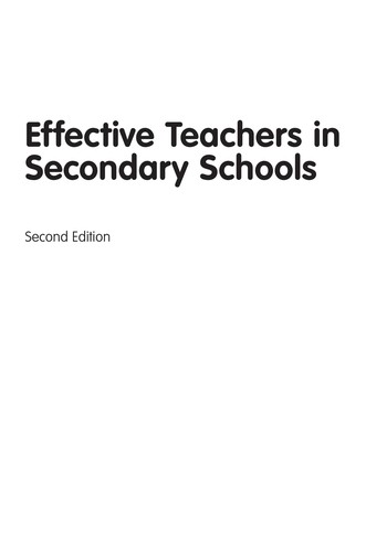 Cover for Effective teachers in secondary schools