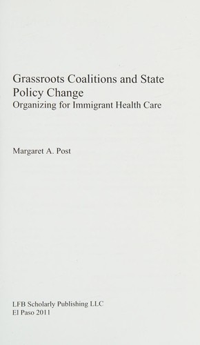 Cover for Grassroots coalitions and state policy change