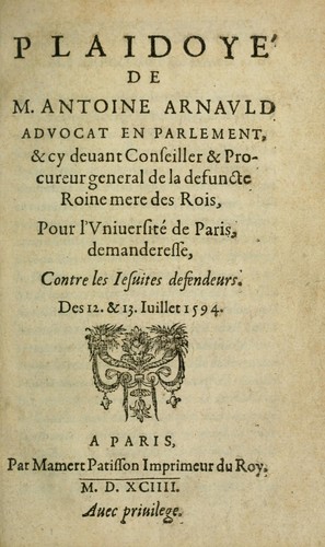 Cover for Plaidoyé ...