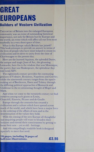 Cover for Great Europeans: builders of Western civilization