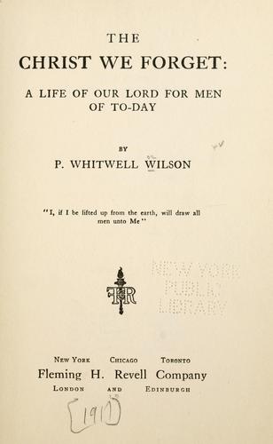 Cover for The Christ we forget