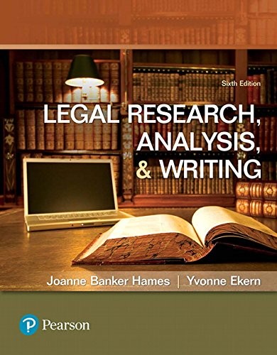 Cover for Legal research, analysis, and writing