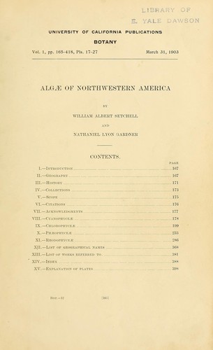 Cover for Algae of Northwestern America.