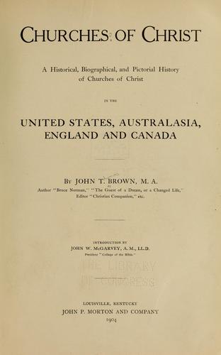 Cover for Churches of Christ...in the U. S., Australasia, England and Canada...