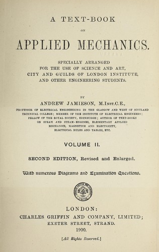 Cover for A text-book on applied mechanics