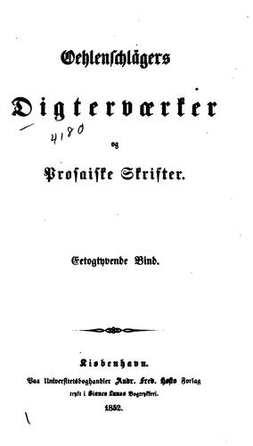 Cover for Oehlenschlägers digterværker og prosaiske skrifter ...