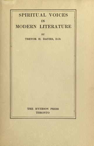 Cover for Spiritual voices in modern literature.