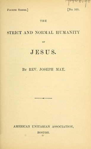 Cover for The strict and normal humanity of Jesus