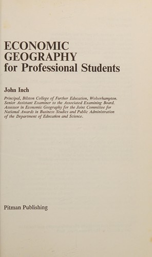 Cover for Economic geography for professional students