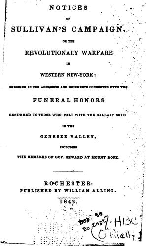 Cover for Notices of Sullivan's Campaign, Or, The Revolutionary Warfare in Western New ...