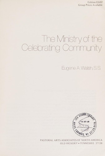 Cover for The ministry of the celebrating community