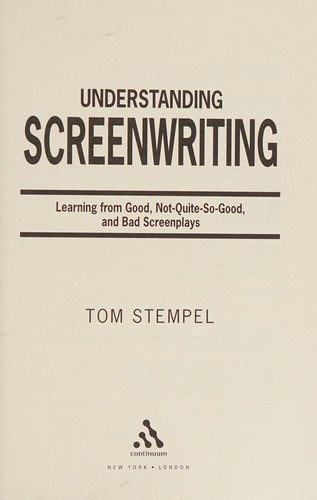 Cover for Understanding screenwriting