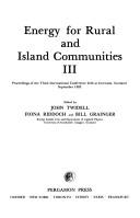 Cover for Energy for Rural and Island Communities III