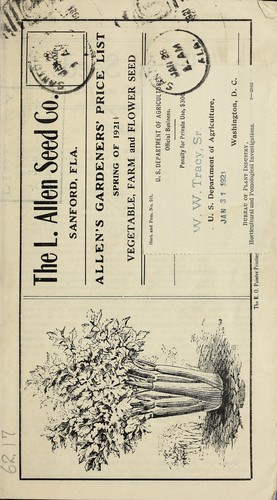 Cover for Allen's gardeners' price list spring of 1921