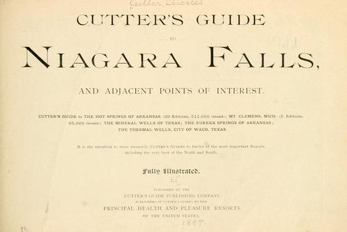 Cover for Cutter's Guide to Niagara Falls