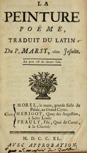 Cover for La peinture