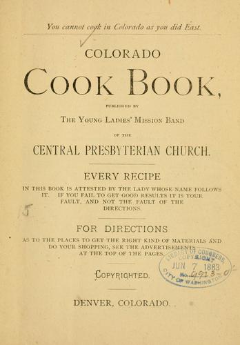 Cover for Colorado cook book