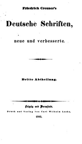 Cover for Deutsche Schriften, neue und Verb