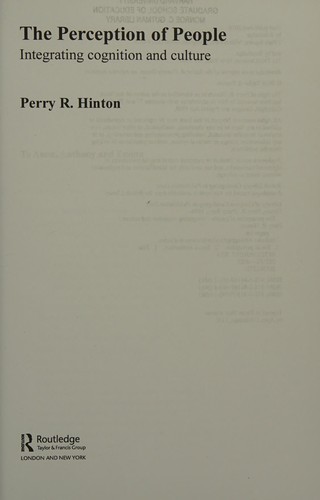 Cover for The Psychology of Interpersonal Perception