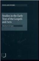Cover for Studies in the Early Text of the Gospels and Acts (Texts & Studies, Third)