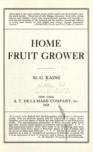 Cover for Home fruit grower