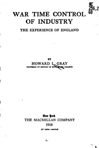 Cover for War time control of industry