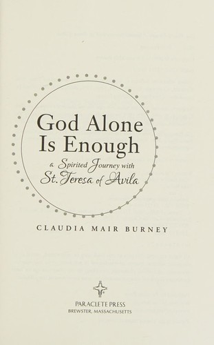 Cover for God alone is enough