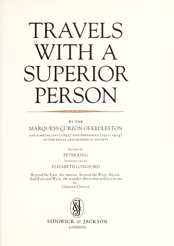 Cover for Travels with a superior person