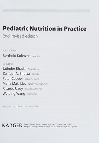 Cover for Pediatric nutrition in practice