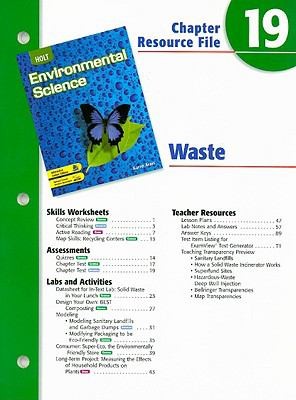 Cover for Holt Environmental Science Chapter 19 Resource File